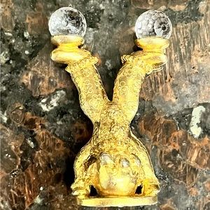 Vintage Gold Tone Pewter Upside Down Clown